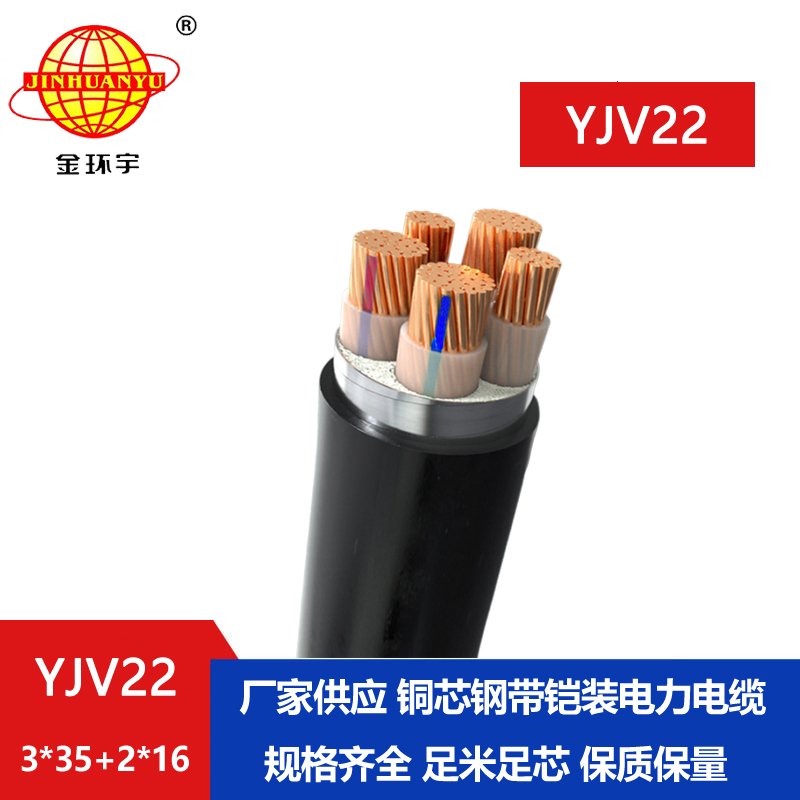 金環(huán)宇電線電纜 鎧裝交聯電力電纜YJV22-3X35+2X16平