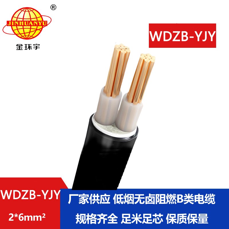 金環(huán)宇電線電纜 WDZB-YJY 2X6平方 低煙無鹵阻燃交聯(lián)電力電纜