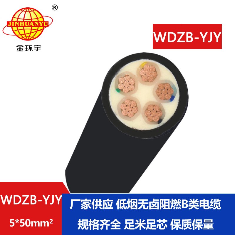 金環(huán)宇電線電纜 低壓交聯(lián)電纜WDZB-YJY 5X50平方 低煙無鹵阻燃電纜