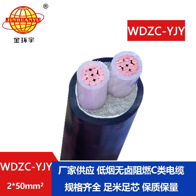 金環(huán)宇電纜 阻燃低煙無(wú)鹵電纜廠WDZC-YJY 2X50平方 電力電纜