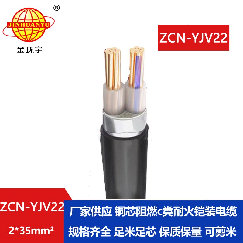 金環(huán)宇電線電纜 yjv22鎧裝電纜報價ZCN-YJV22-2X35平方 阻燃耐火電纜