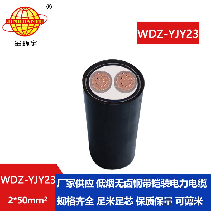 金環(huán)宇 鋼帶鎧裝電纜WDZ-YJY23-2X50平方 低煙無鹵電力電纜