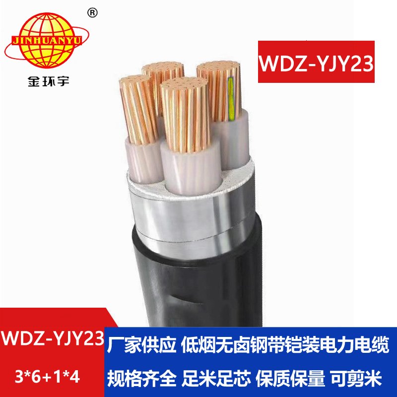 金環(huán)宇電線電纜 鎧裝電力電纜WDZ-YJY23-3x6+1x4無鹵低煙銅芯電纜