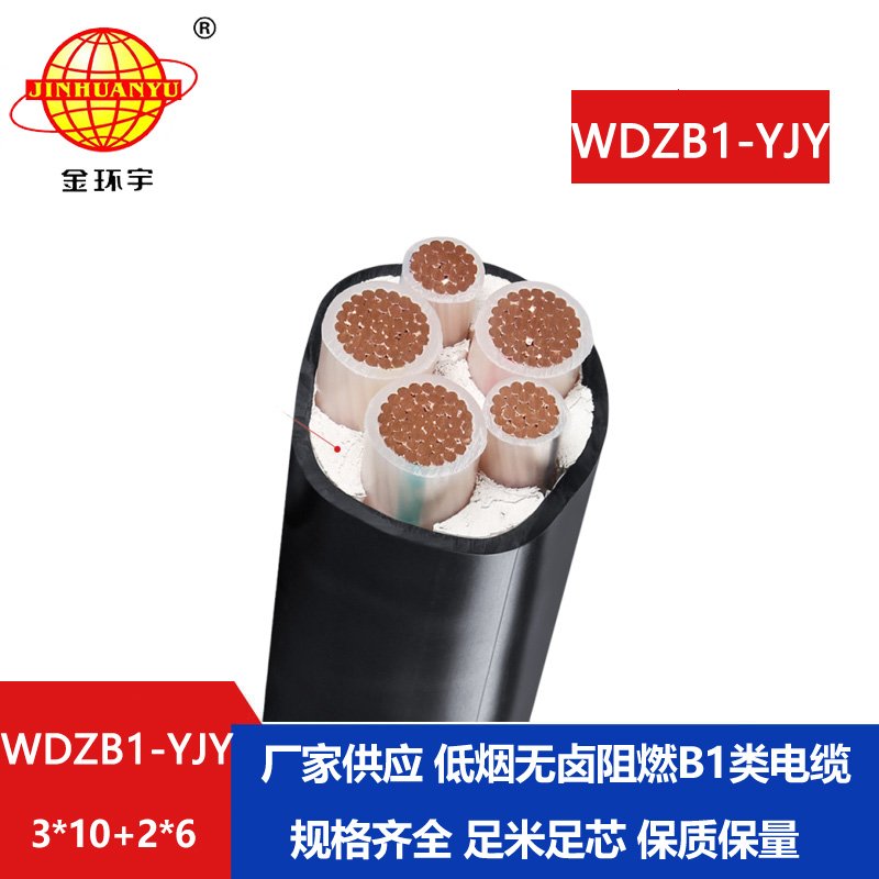 金環(huán)宇電線電纜 低煙無鹵阻燃B1級電纜WDZB1-YJY 3x10+2x6平方 銅芯
